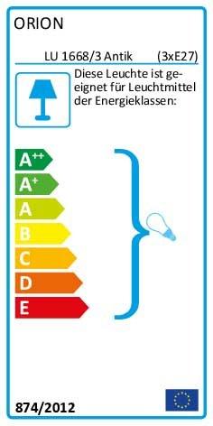 Luster Marco 3 x 60 W E27 Antik
