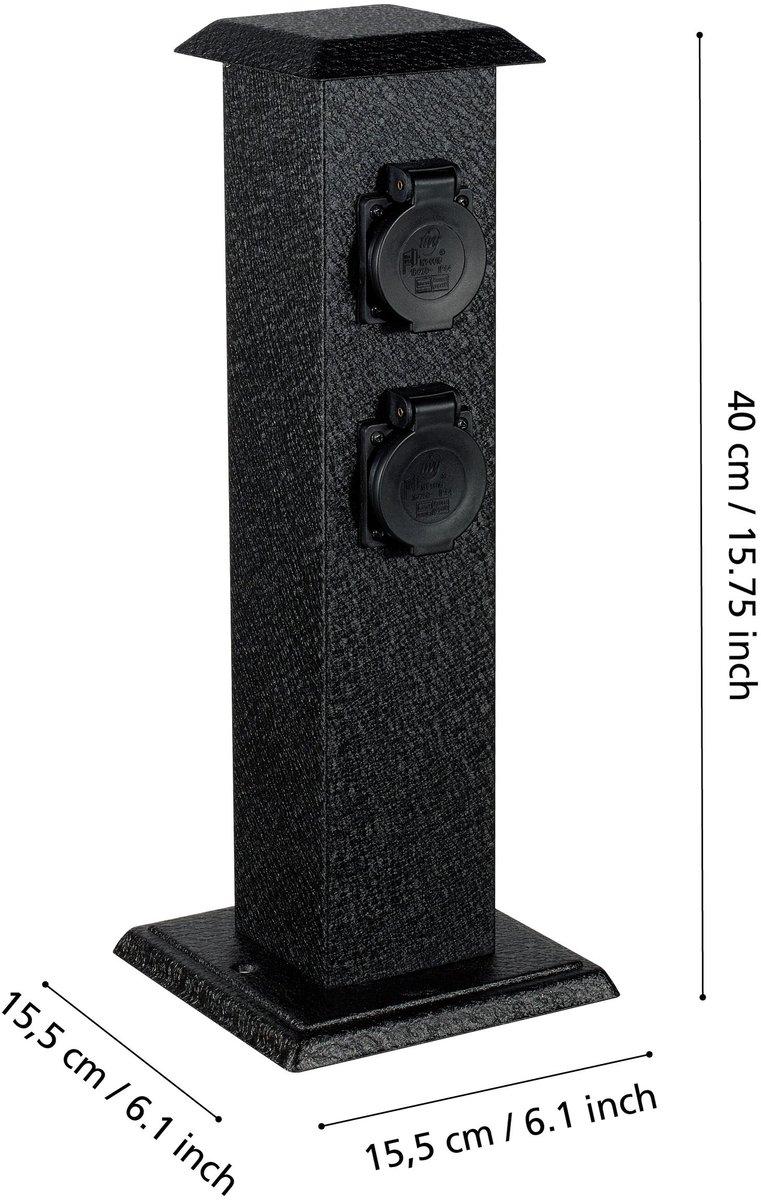 Steckdosensäule schwarz PARK 4 IP44