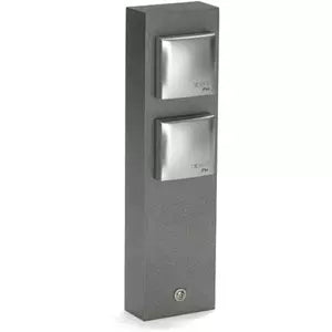 Steckdosensäule 2-fach Aluminium IP44