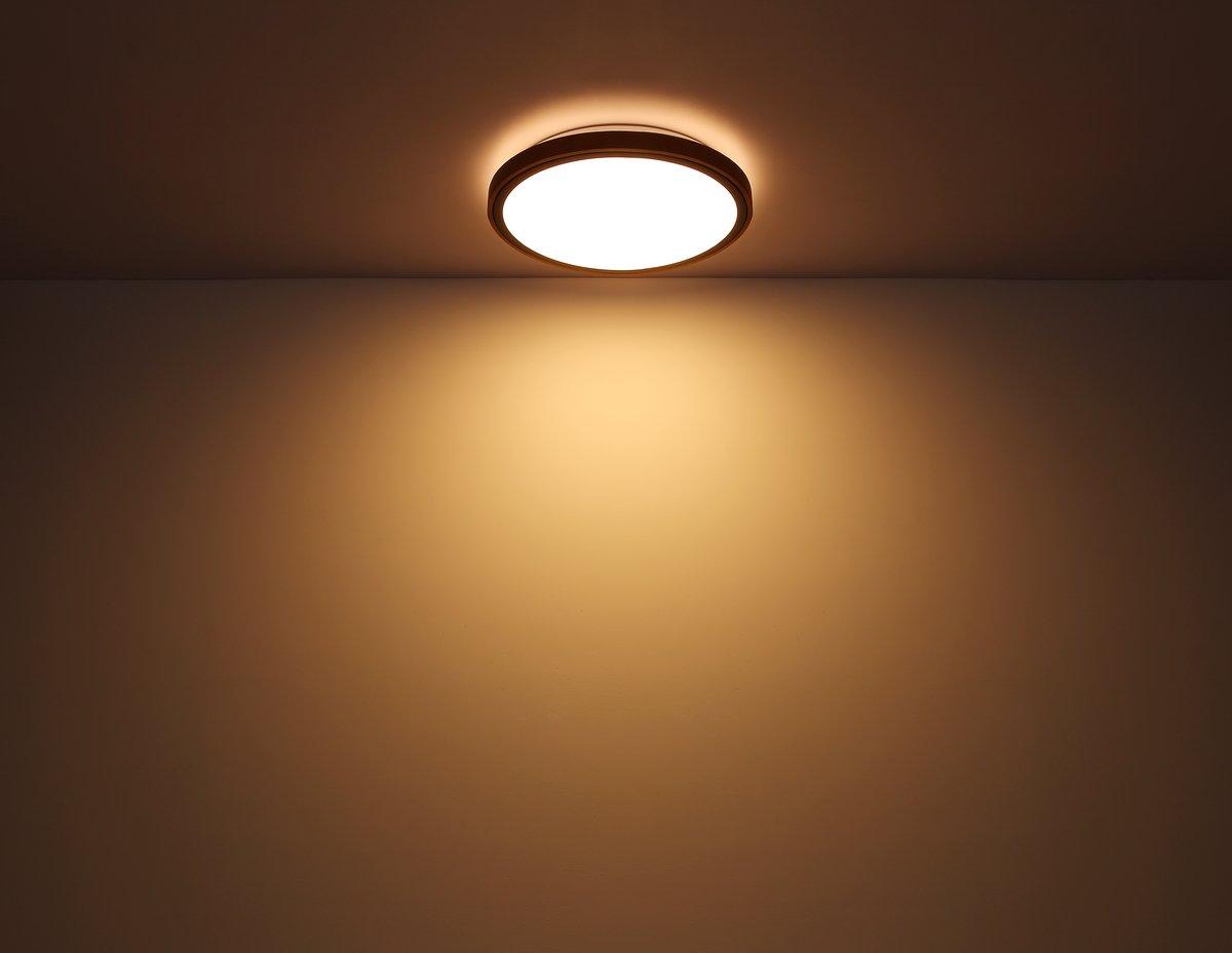 BRUNO Deckenleuchte schwarz Holz Acryl 3000-4500-6000K LED 24W CCT