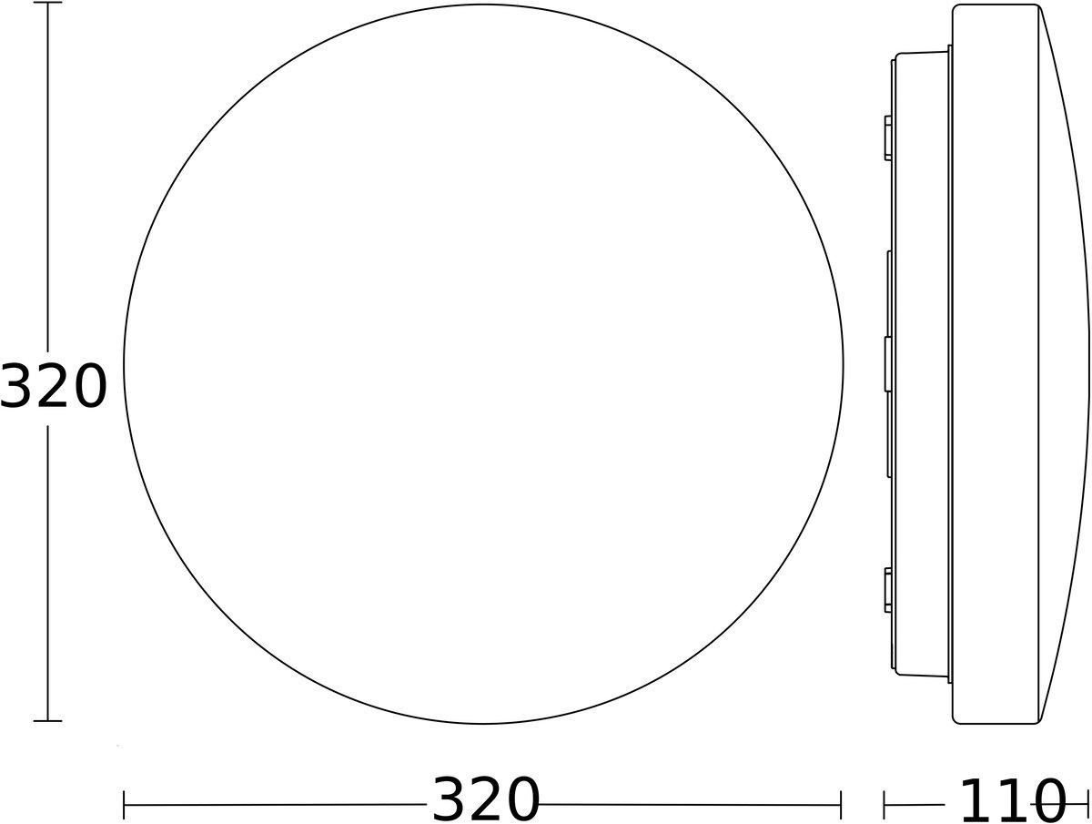 Sensor-Innenleuchte LED RS PRO P2 flat S 16W 1730lm 3000K weiß IP54