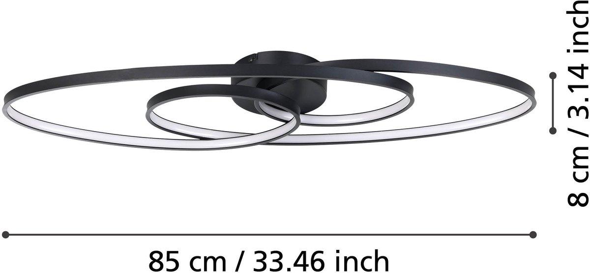 GIANELLA Deckenleuchte schwarz weiss LED 36W Lumen warmweiß 3960lm dimmbar