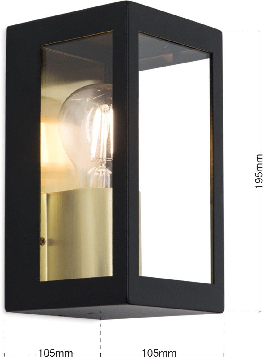Wandleuchte LUMINA AL 11-1315 schwarz-messing 1xE27 IP44