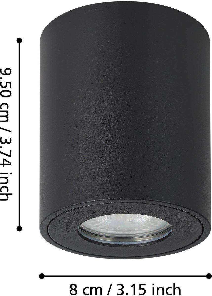 Deckenleuchte TORRECOLA schwarz 1x GU10 5 W Ø80 mm IP44