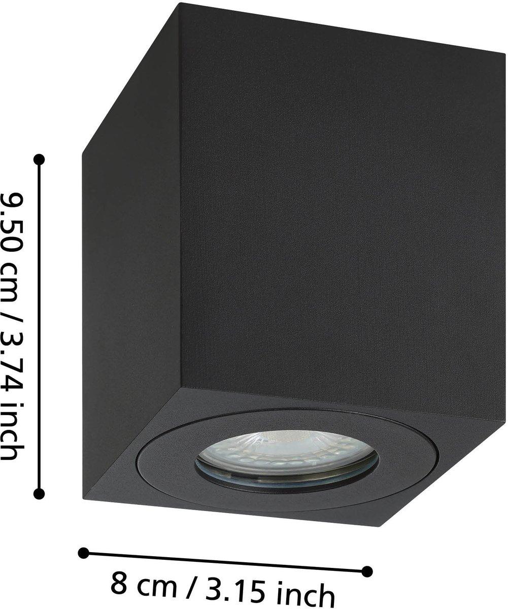 Deckenleuchte TORRECOLA schwarz 1x GU10 5 W 80x80 mm IP44