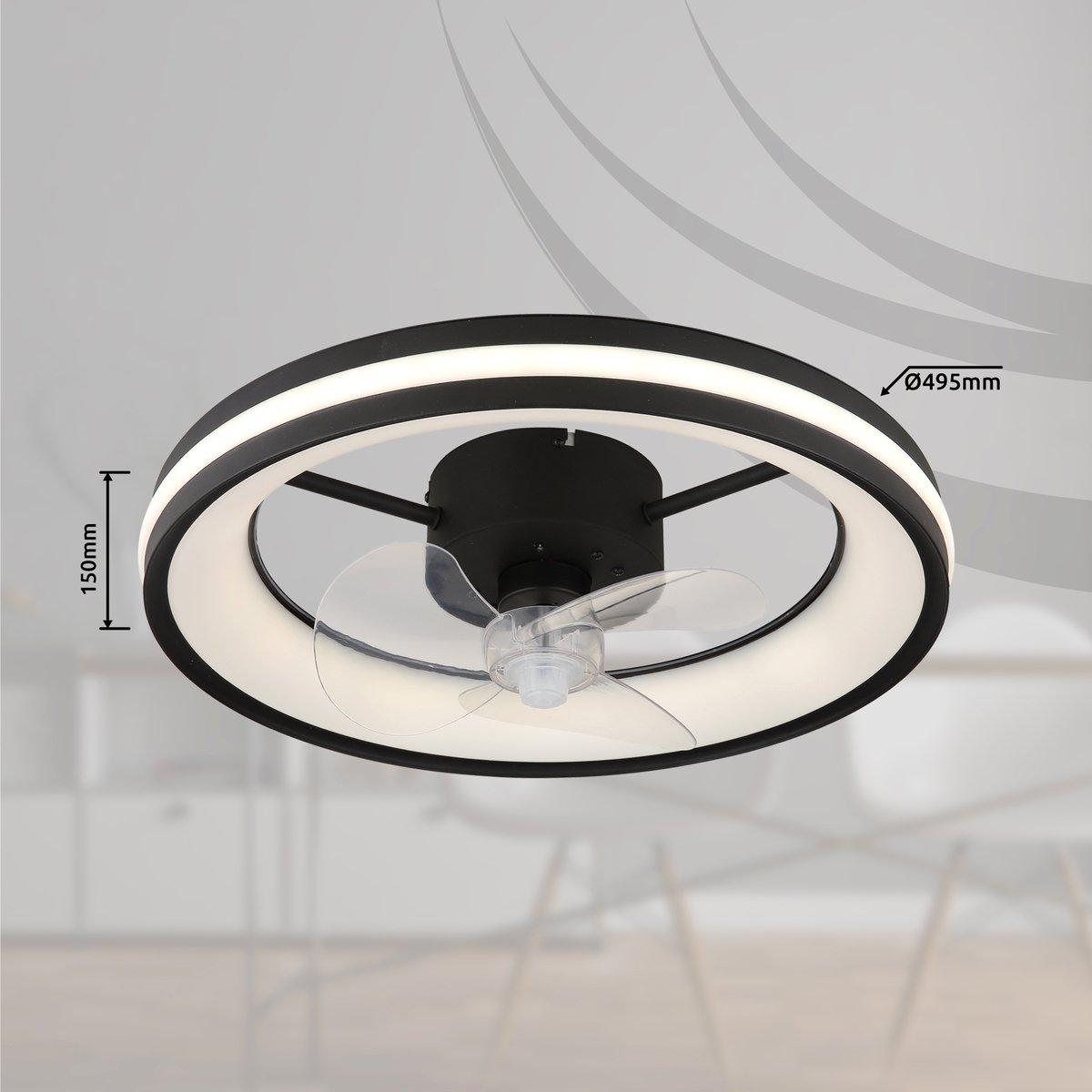 Deckenventilator mit Beleuchtung 30 W LED schwarz