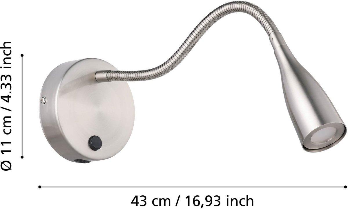 Wandleuchte LED 110lm 3000K Olivandino 1 Nickel-Matt