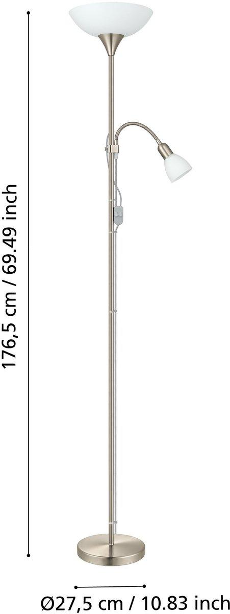 Stehleuchte mit Leseleuchte E27 1x100W nickel-matt UP 2