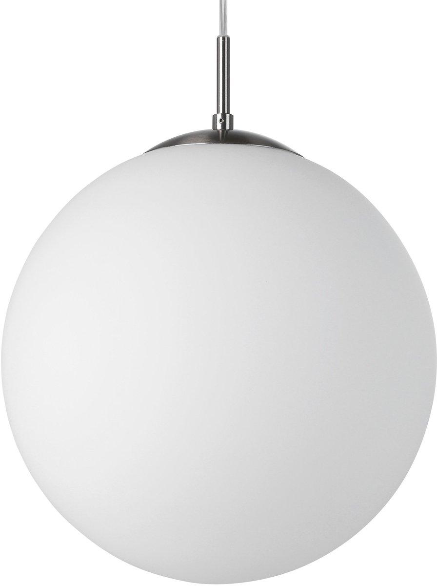 Hängeleuchte E27 1x60W nickel-matt/Glas opal RONDO