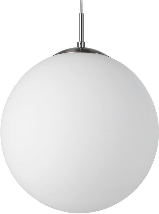 Hängeleuchte E27 1x60W nickel-matt/Glas opal RONDO
