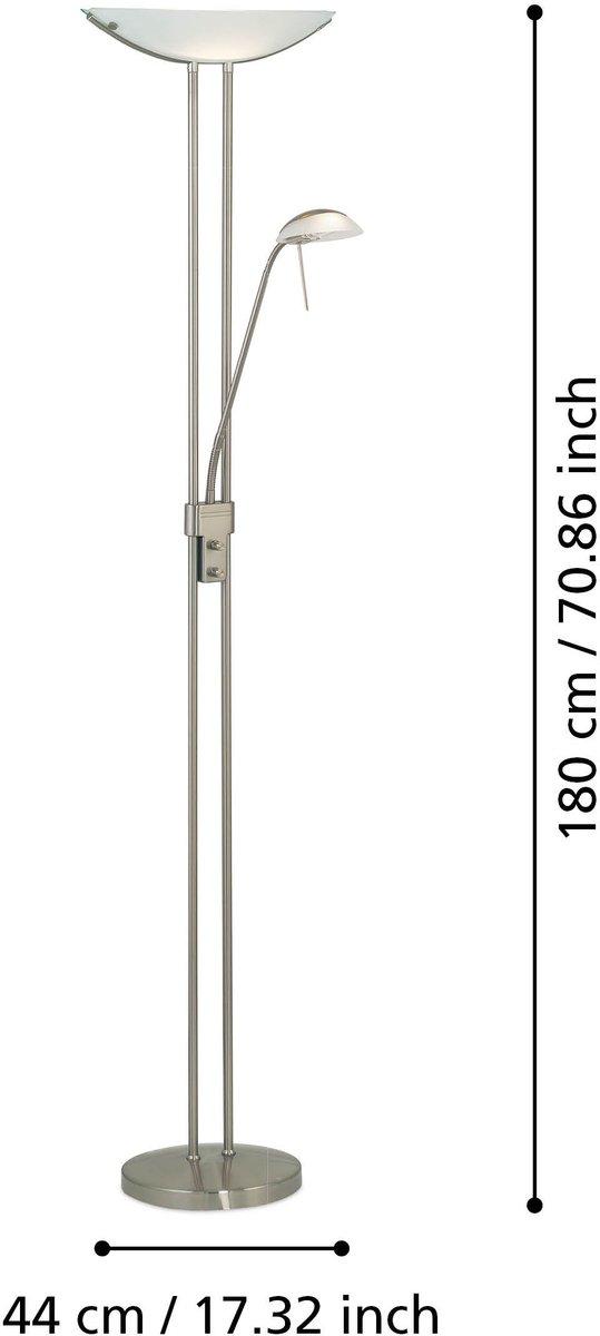 Stehleuchte mit Leseleuchte R7S 1x300W/ G9 1x40W nickel-matt BAYA
