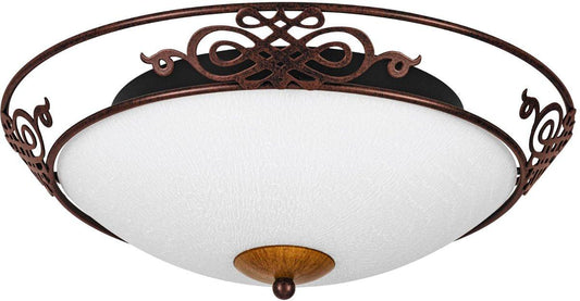Deckenleuchte E27 2x60W antik-braun/gold MESTRE