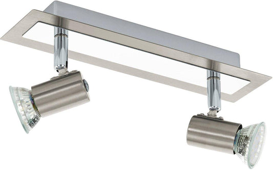 Strahlerbalken ROTTELO nickel-matt chrom 2xGU10 5W LED