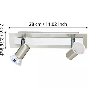 Strahlerbalken ROTTELO nickel-matt chrom 2xGU10 5W LED