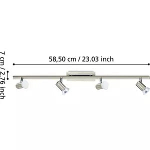 Strahlerbalken ROTTELO nickel-matt chrom 4xGU10 5W LED