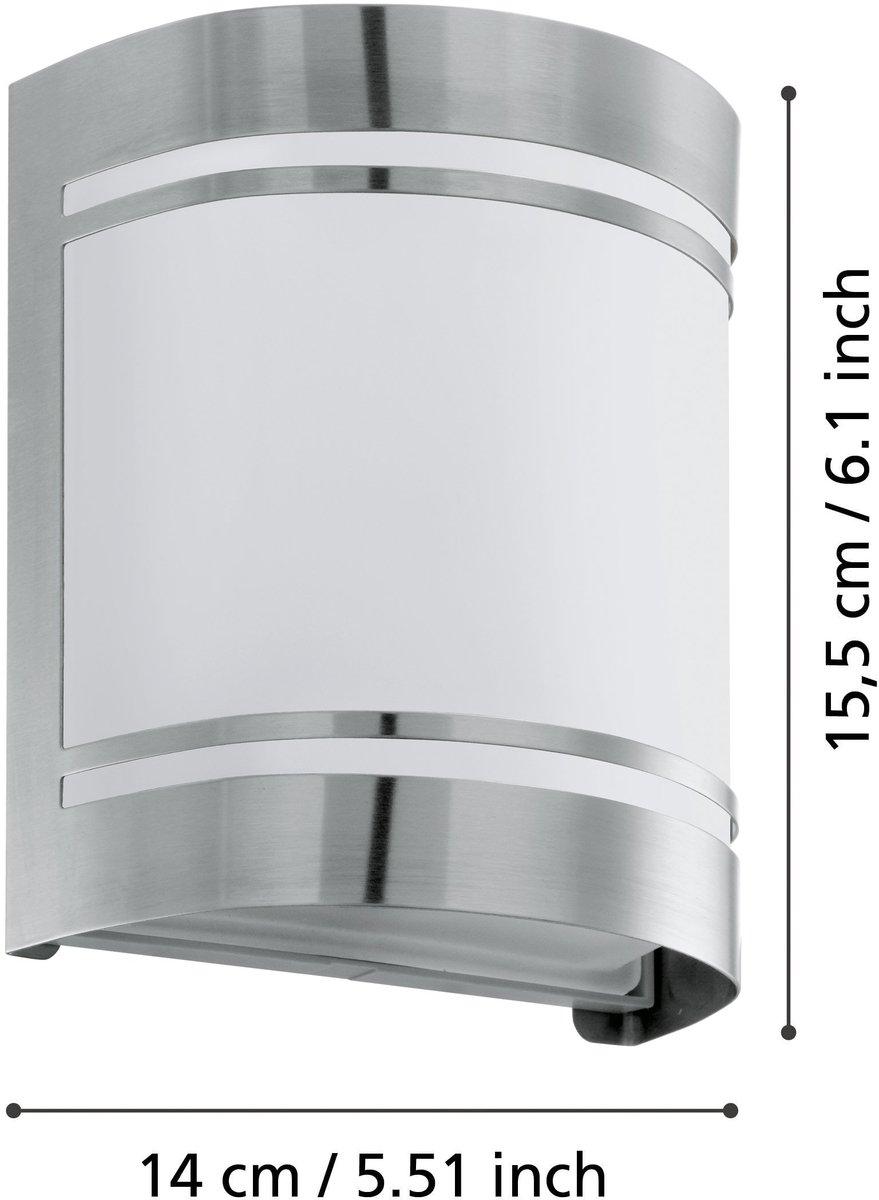 Wandleuchte E27 1x40W Edelstahl / Glas CERNO