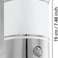 Wandleuchte E27 1x60W Edelstahl / Glas CERNO mit Bewegungsmelder