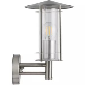 Außen-Wandleuchte LISIO edelstahl/klar E27 1x60W