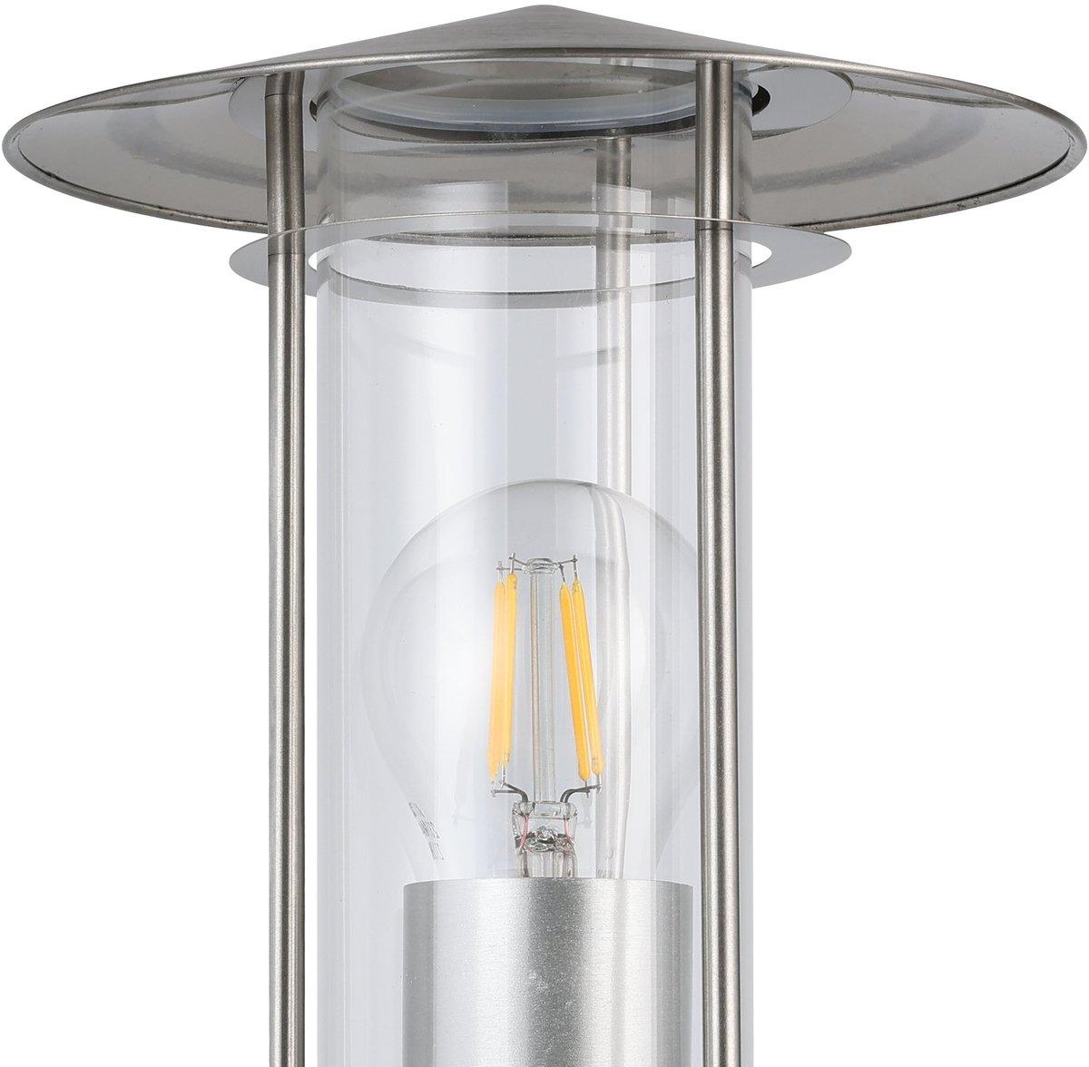Außen-Wandleuchte LISIO edelstahl/klar E27 1x60W