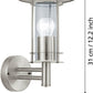 Außen-Wandleuchte LISIO edelstahl/klar E27 1x60W