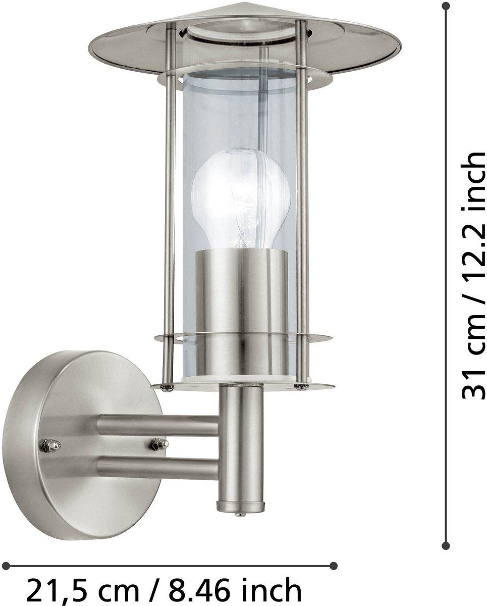 Außen-Wandleuchte LISIO edelstahl/klar E27 1x60W
