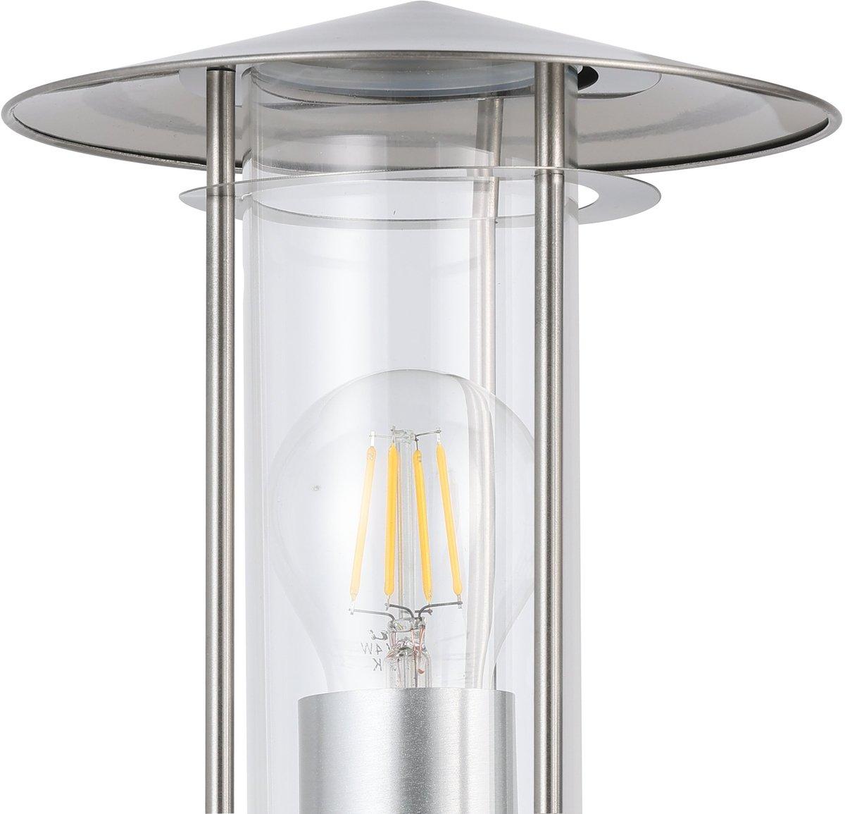 Außen-Wandleuchte LISIO mit Sensor edelstahl/klar E27 1x60W
