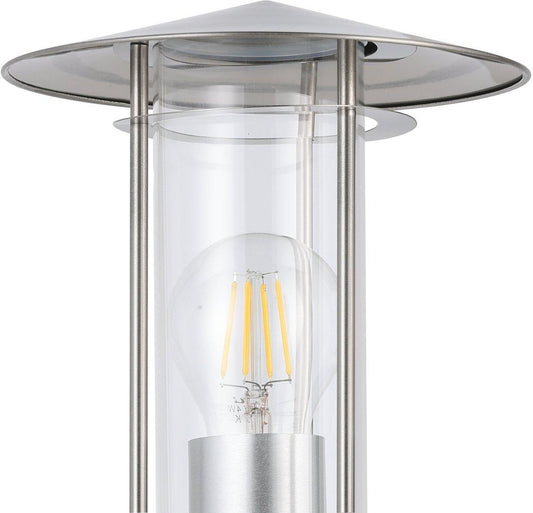 Außen-Wandleuchte LISIO mit Sensor edelstahl/klar E27 1x60W
