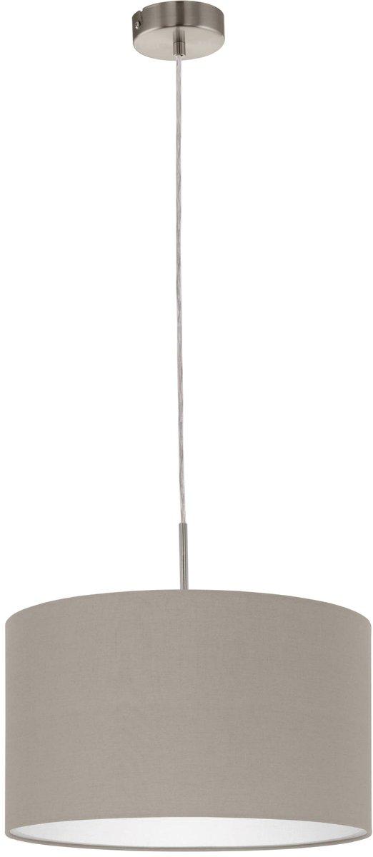 Hängeleuchte 1xE27 60W DM38cm Schirmfarbe Taupe/Innenseite weiss