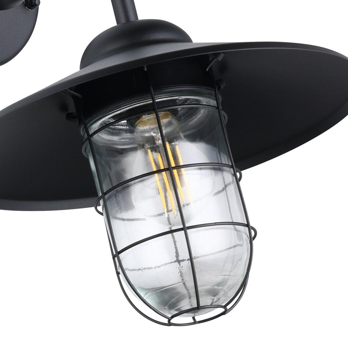 Wandleuchte schwarz 1 x 60 W E27 MELGOA IP44
