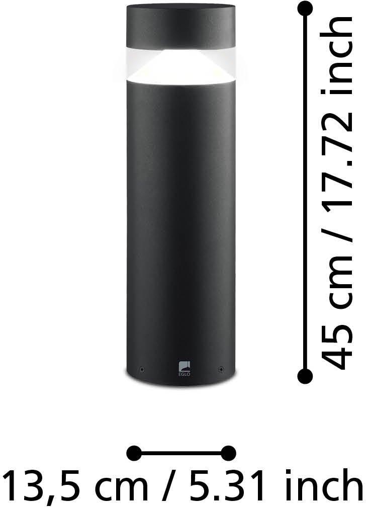 Sockelleuchte LED 1x11W 950lm 3000K H:45cm IP65 schwarz MELZO