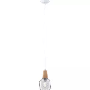 Neordic Ylvie Pendelleuchte max1x20W E27 Klar Holz Glas Holz