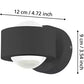 TREVIOLO Wandleuchte LED 2,5W 230lm 3000K anthrazit klar IP44