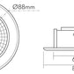 Einbauspot LED Flat schwarz-matt 8W 930 38° dimmbar