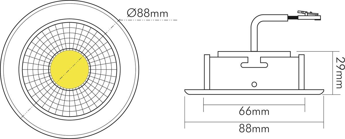 Einbauspot LED Flat schwarz-matt 8W 930 38° dimmbar