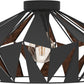 CARLTON 6 Deckenleuchte 1x60W E27 schwarz/kupfer