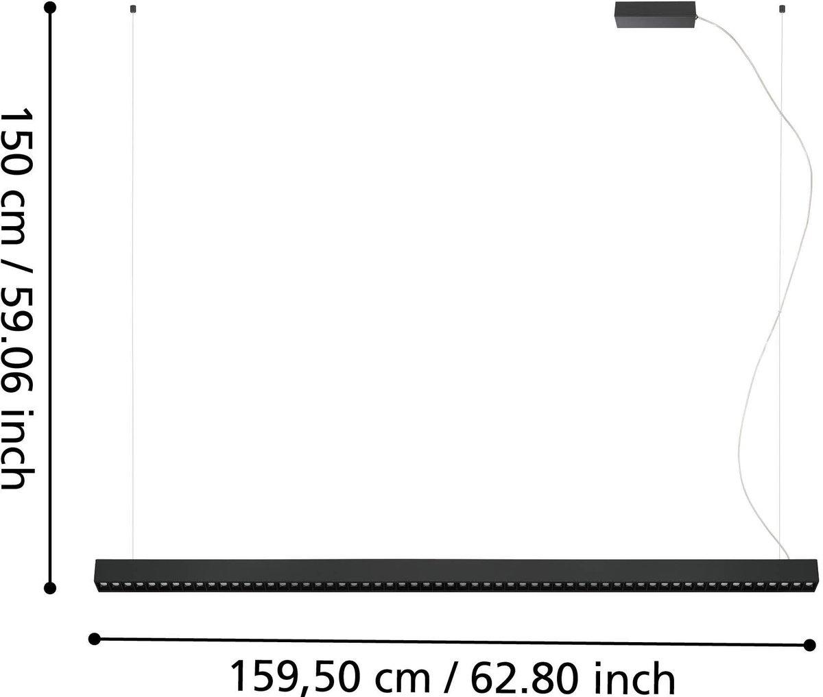 TERMINI Hängeleuchte schwarz L1590mm dimmbar 30,5W+15,5W LED 4200+1700lm 3000K