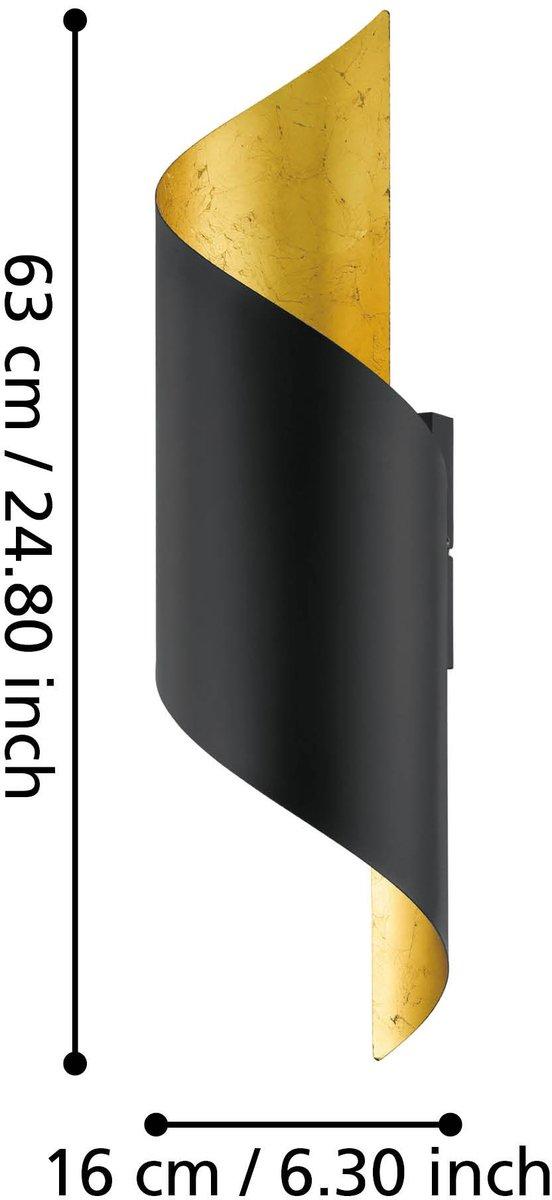 JABALOYAS Wandleuchte schwarz/gold 1x40W E27