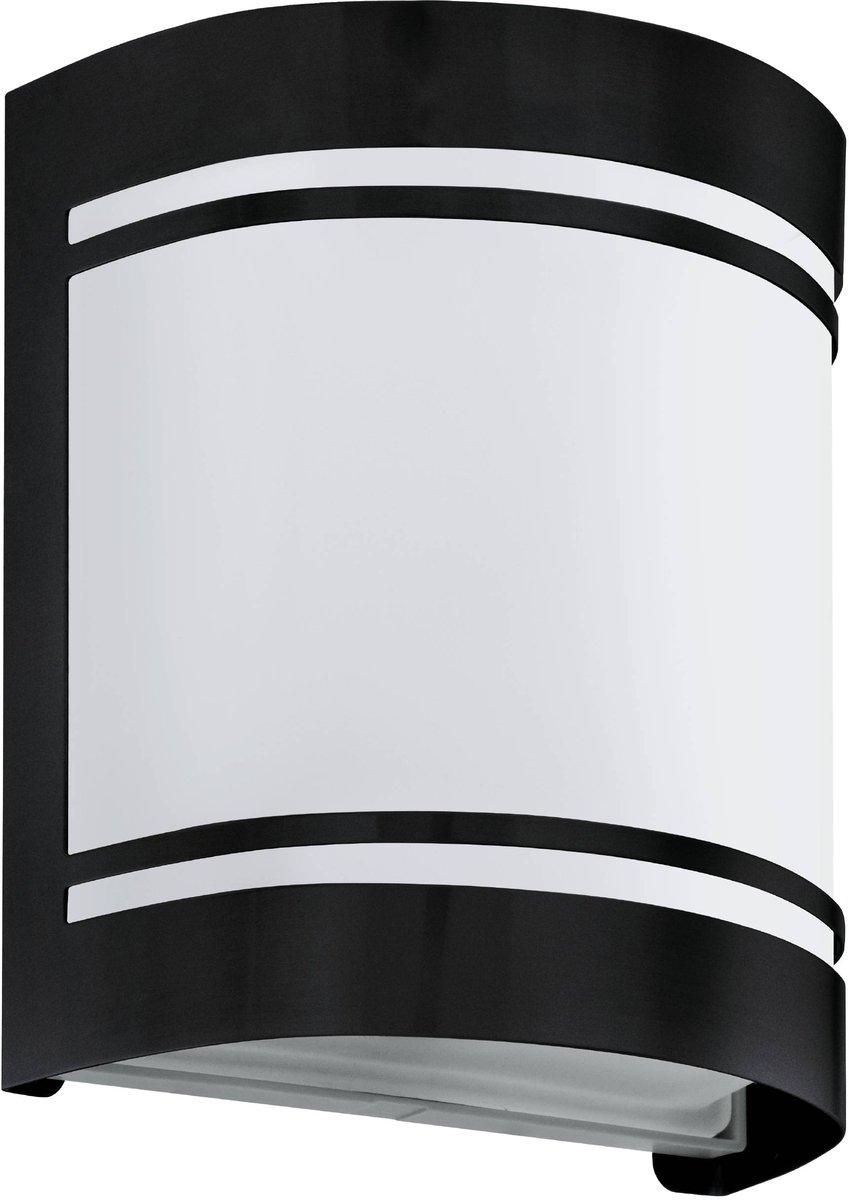 CERNO Wandleuchte E27 1x40W Stahl / Glas schwarz IP44