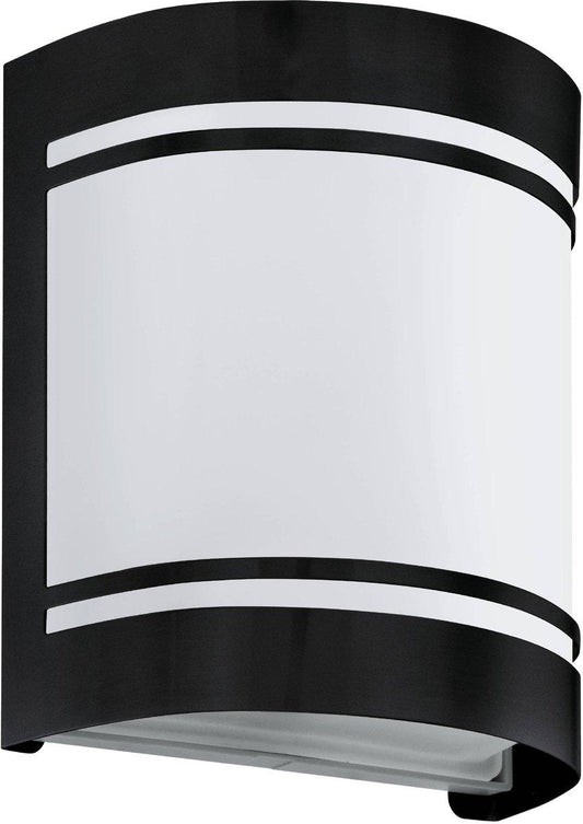 CERNO Wandleuchte E27 1x40W Stahl / Glas schwarz IP44
