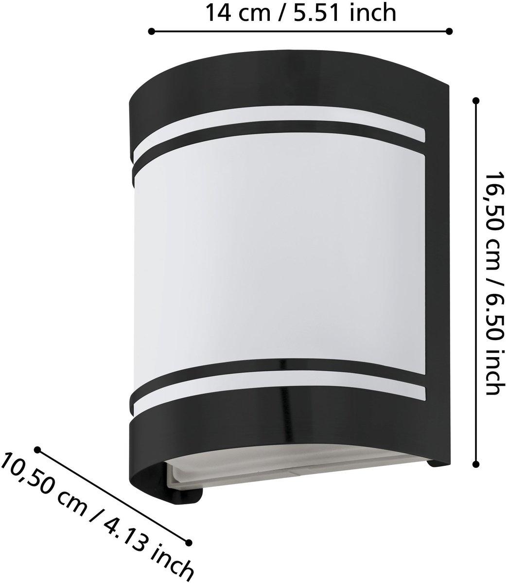 CERNO Wandleuchte E27 1x40W Stahl / Glas schwarz IP44
