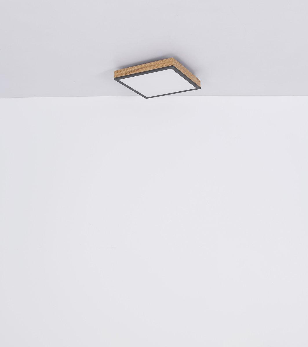 DORO Deckenleuchte alu/graphit Acryl opal LED 12W 3000K 30x30cm