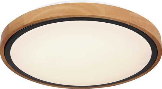 BRUNO Deckenleuchte schwarz Holz Acryl 3000-4500-6000K LED 12W CCT