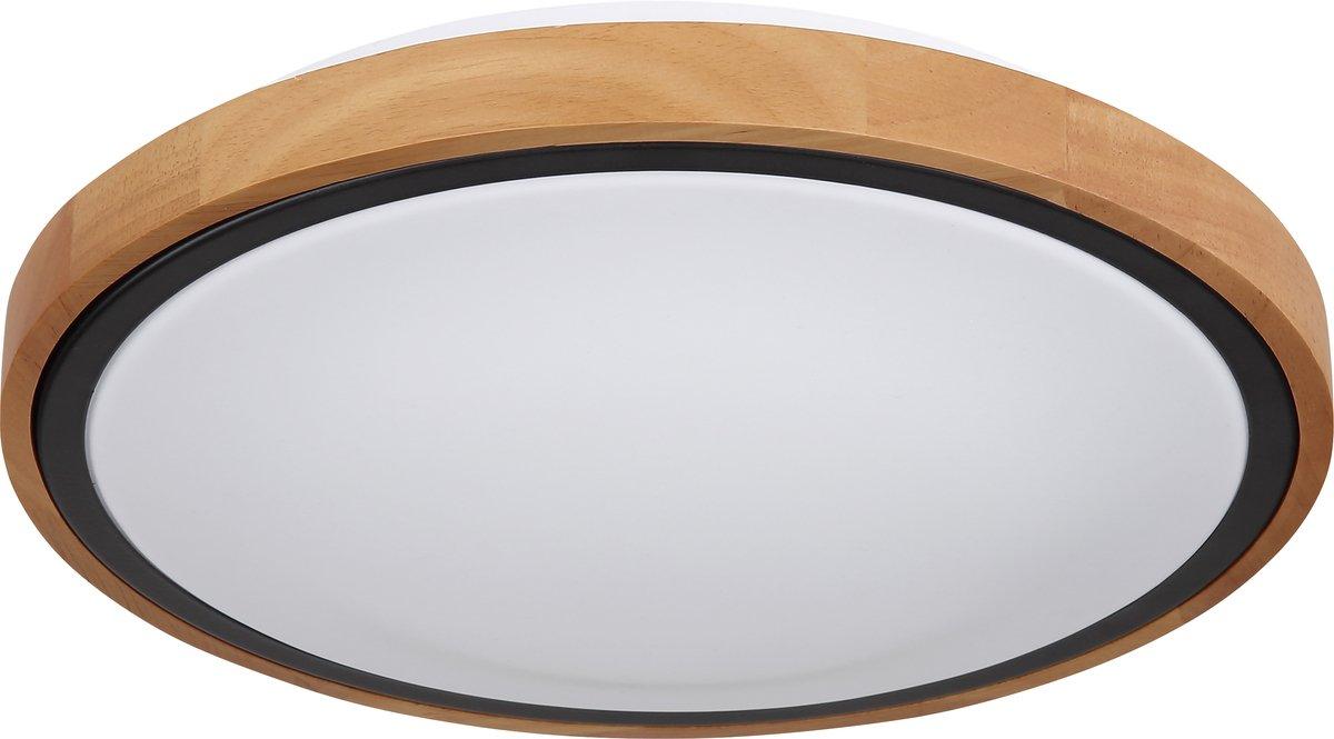 BRUNO Deckenleuchte schwarz Holz Acryl 3000-4500-6000K LED 12W CCT