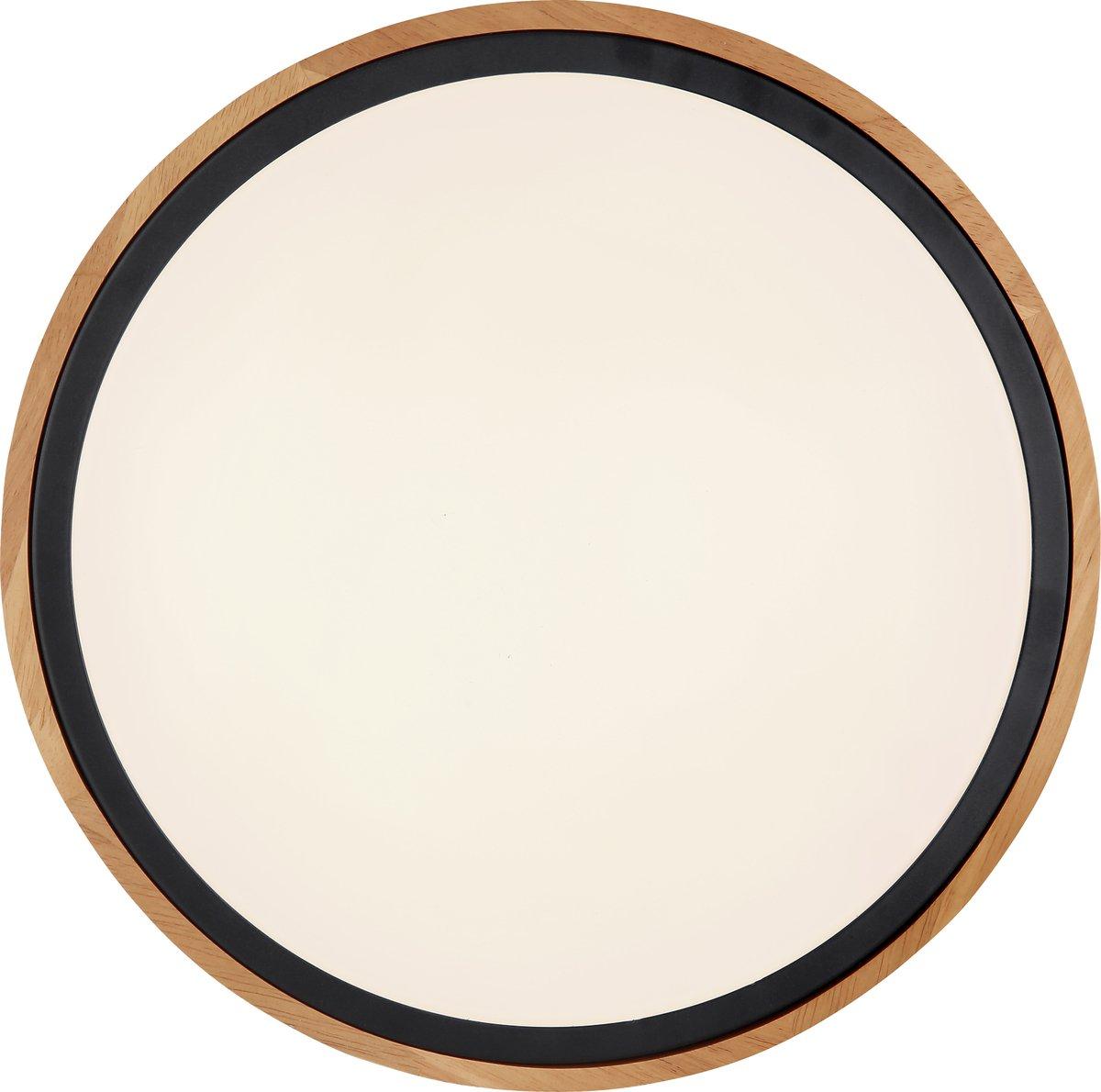 BRUNO Deckenleuchte schwarz Holz Acryl 3000-4500-6000K LED 12W CCT