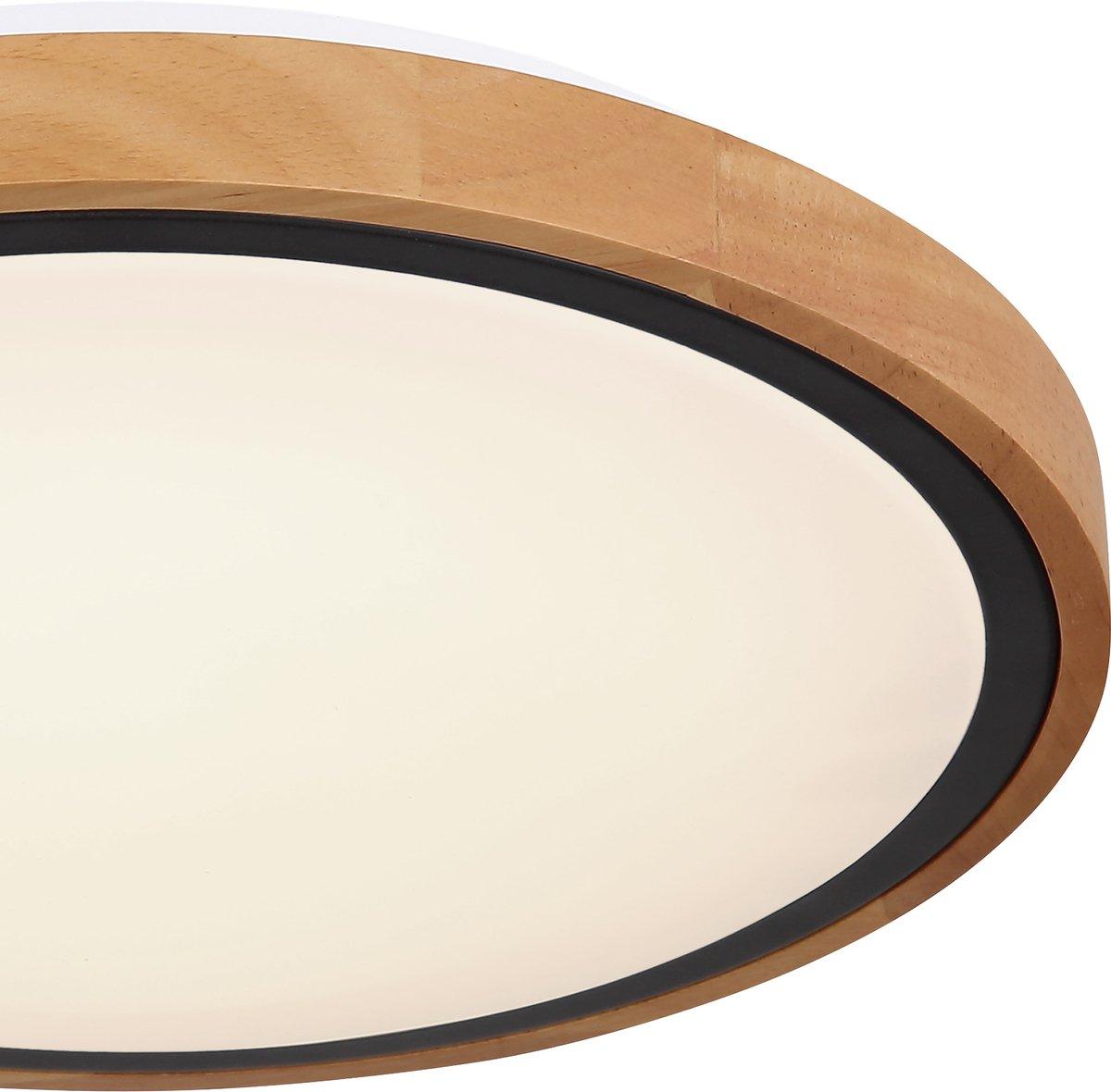 BRUNO Deckenleuchte schwarz Holz Acryl 3000-4500-6000K LED 12W CCT