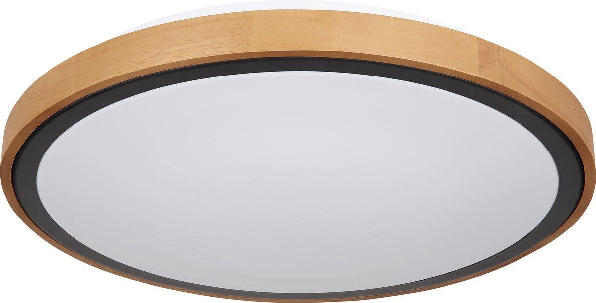BRUNO Deckenleuchte schwarz Holz Acryl 3000-4500-6000K LED 24W CCT