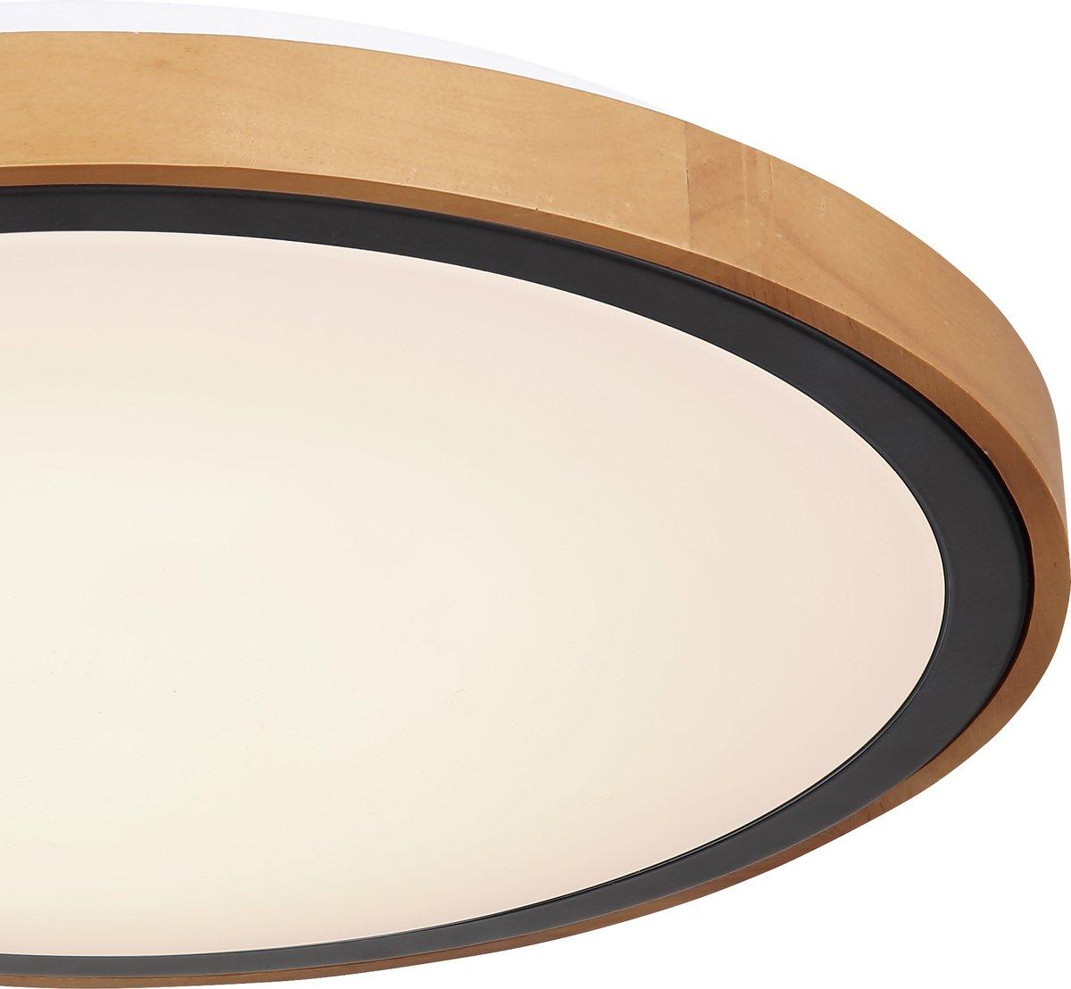 BRUNO Deckenleuchte schwarz Holz Acryl 3000-4500-6000K LED 24W CCT