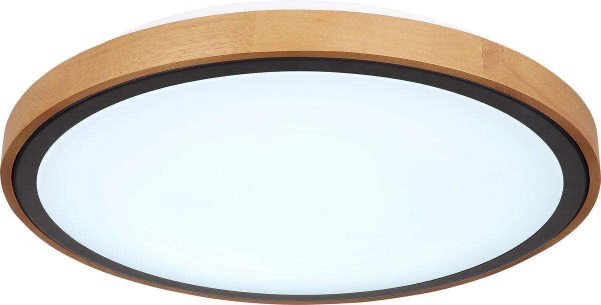 BRUNO Deckenleuchte schwarz Holz Acryl 3000-4500-6000K LED 24W CCT
