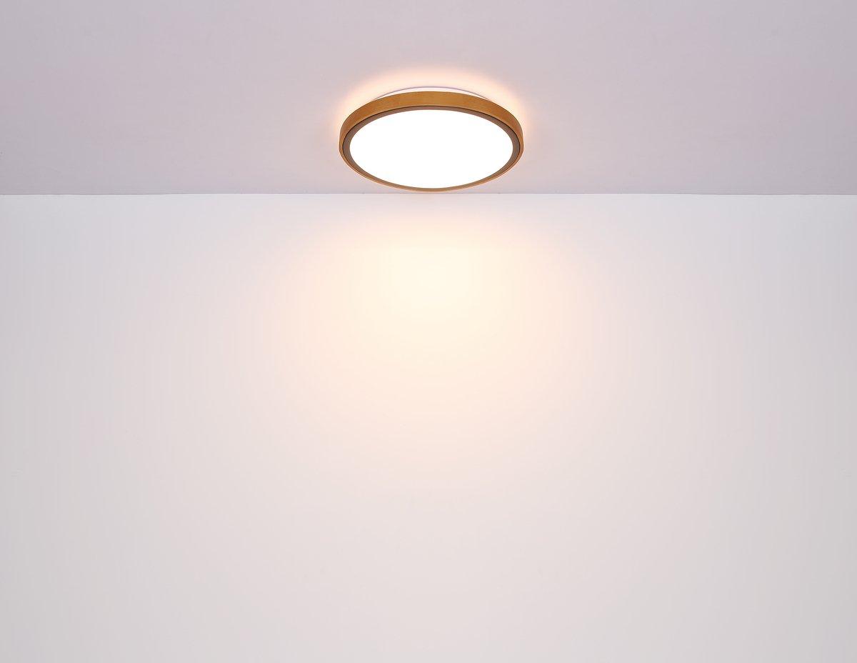 BRUNO Deckenleuchte schwarz Holz Acryl 3000-4500-6000K LED 24W CCT