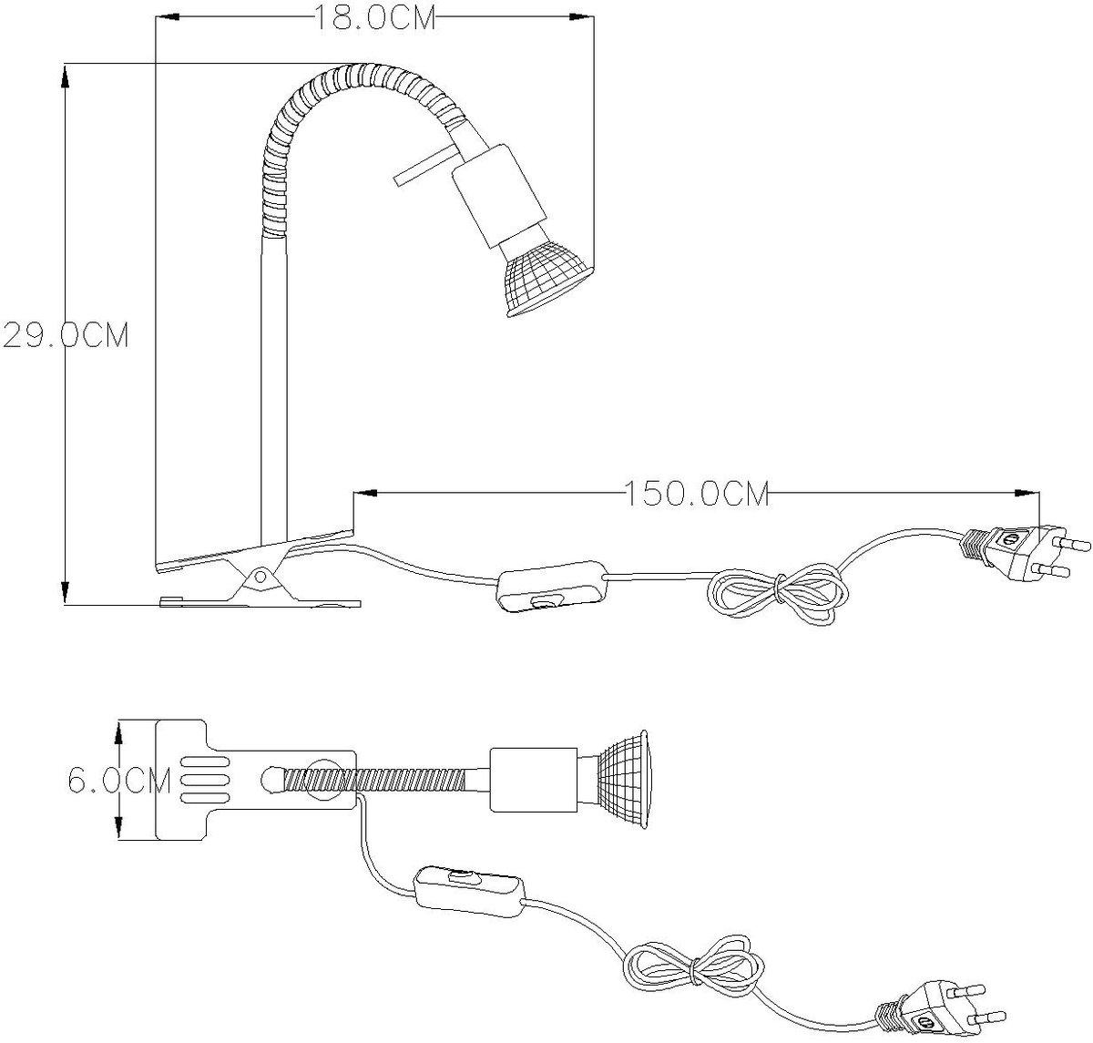BOBBY Klemmstrahler Nickel matt 1xGU10 LED 3W 250lm 3000K